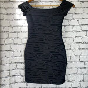 Vintage Y2K Wet Seal Off Shoulder Mini Dress Black Evening Cocktail Party Size S